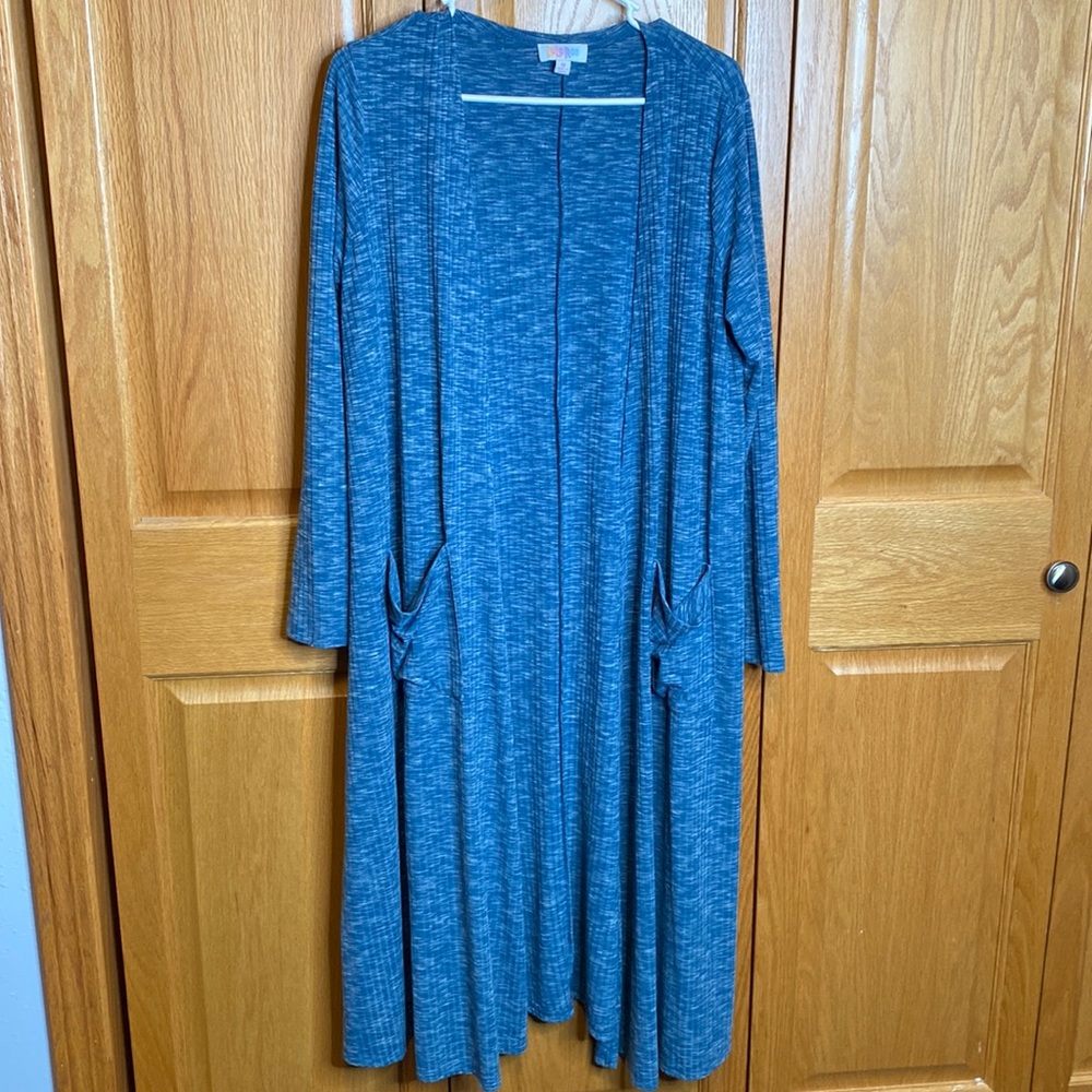 LULAROE blue open front cardigan size medium
